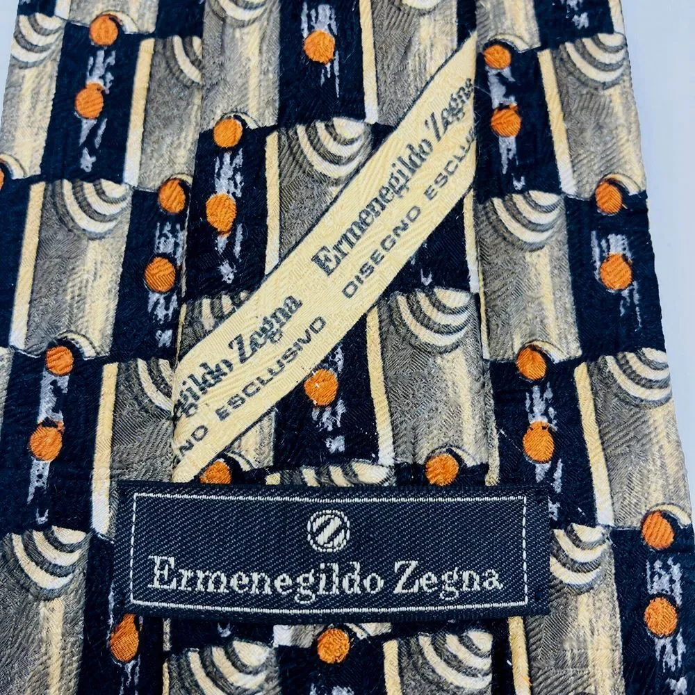 ERMENEGILDO ZEGNA Disegno Esclusivo Multi Color Silk‎ Tie Made In Italy